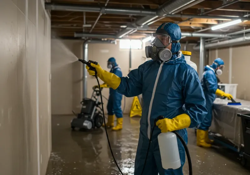 Basement Sanitization and Antimicrobial Treatment process in Oak Grove, KY