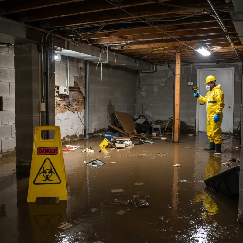Flooded Basement Electrical Hazard in Oak Grove, KY Property