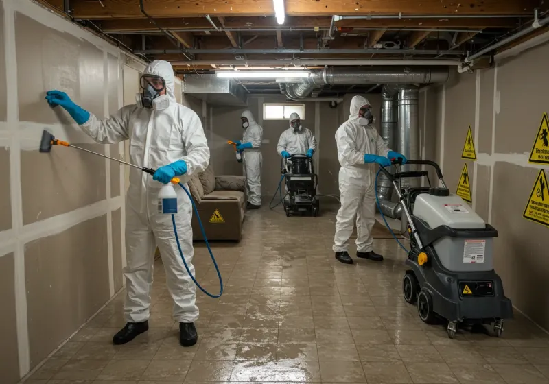 Basement Moisture Removal and Structural Drying process in Oak Grove, KY
